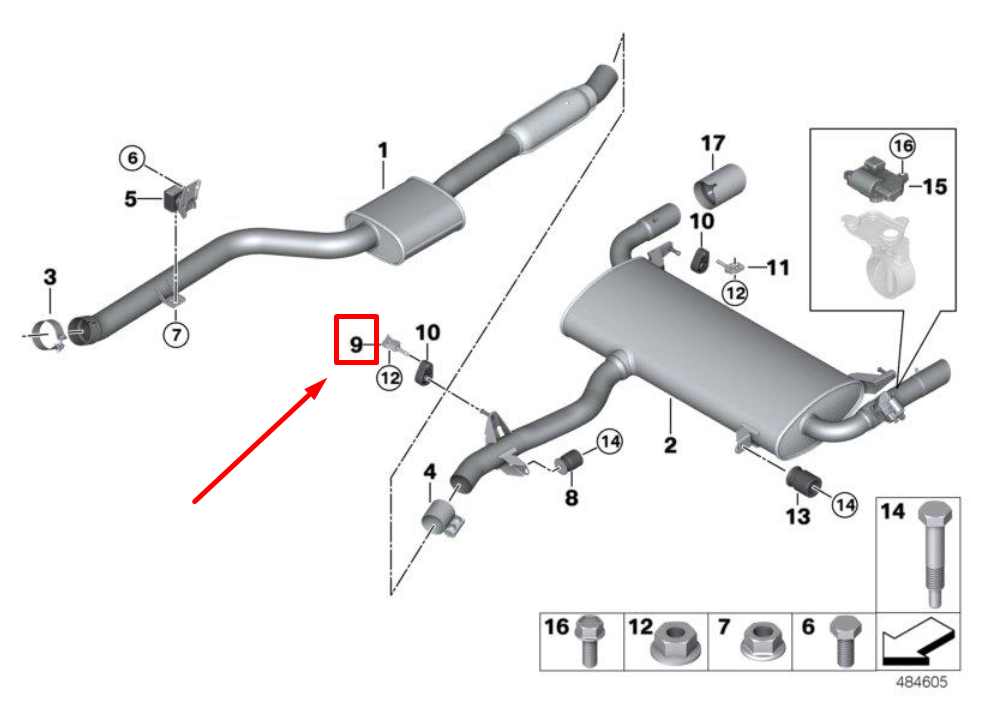 BMW X3 G01 F97 Rear Right Exhaust Bracket 18308593695 8593695 NEW 