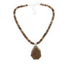 HSN Jay King Sterling Silver Petrified Wood Pendant with 18" Bead Necklace — photo 2