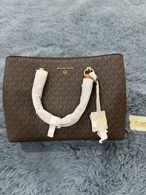 Michael Kors Camille Large Logo Leather Satchel Bag Edith