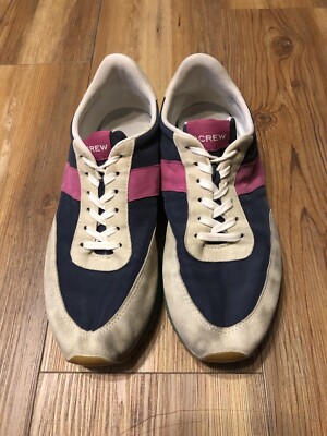 Vintage Crew Women's Trainers Suede Sneakers Shoes Cream and Pink Size 