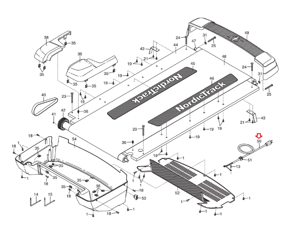 Cable de alimentación para cinta de correr NordicTrack Proform FreeMotion HealthRider 252752 Foto 2 de 2