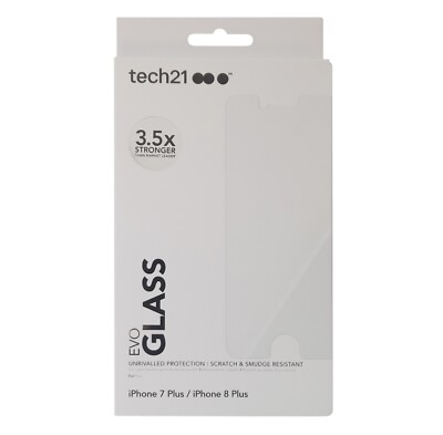 Tech21 EVO Glass T21-5361 Premium Tempe. Glass Displayschutz für iPhone 7/8 Plus