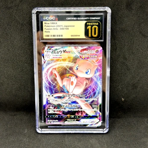Pokemon Mew VMAX 040/100 Fusion Arts Holo Pokemon Card Japanese CGC 10 Pristine