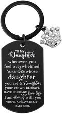 Daughter Gift From Mom Dad To My Badass Daughter Keychain Daughters Birthday Gif