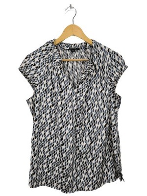 COMMA Schlupf-Bluse Damen Bluse Gr. DE 40 blau-weiß-schwarz Casual-Look
