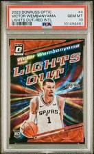 2023 Panini  Optic Victor Wembanya Lights Out 👽Rookie 👽 SSP 🚨 PSA 10  POP 24