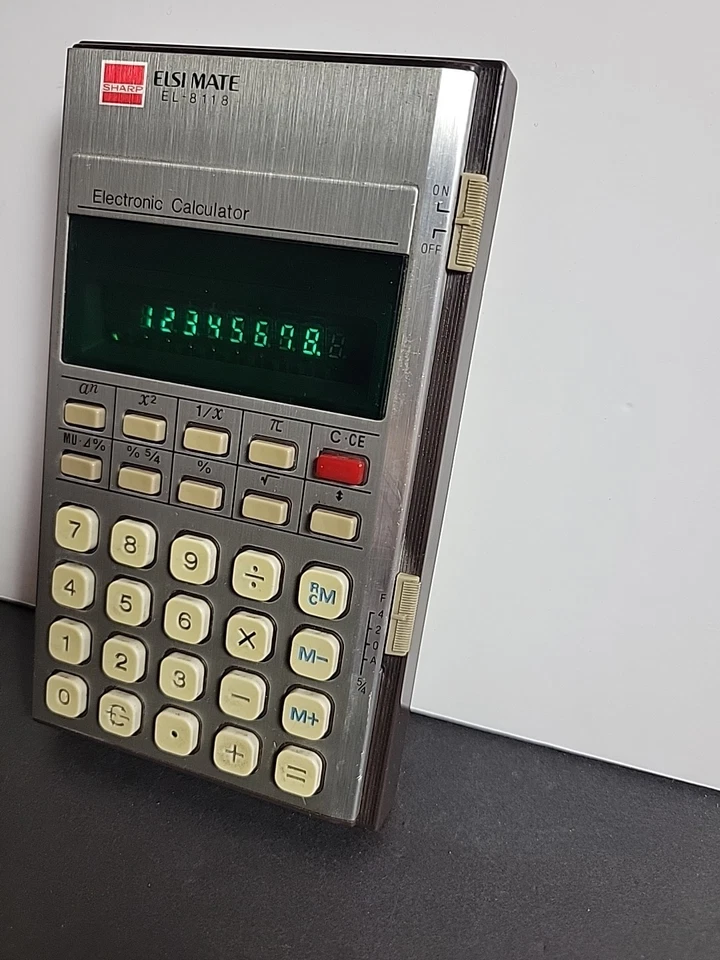1976 Sharp Elsi Mate EL-8118 Scientific Calculator Tested Works Great - Image 3 of 4