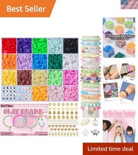 Clay Beads Bracelet Making Kit Toys for Girls Kids Charms Kit 18 Colors Frien...