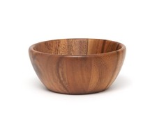 Lipper 6" Acacia Wood Round Flair Serving Bowl for Fruit or Salad, Single Bowl
