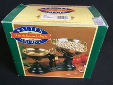 Vintage, Kitchen Scale  "Salter No. 56" with brass pans and cast iron weights