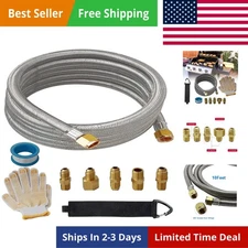 20 Feet High Pressure Braided Propane Hose Extension with Conversion Coupling 3