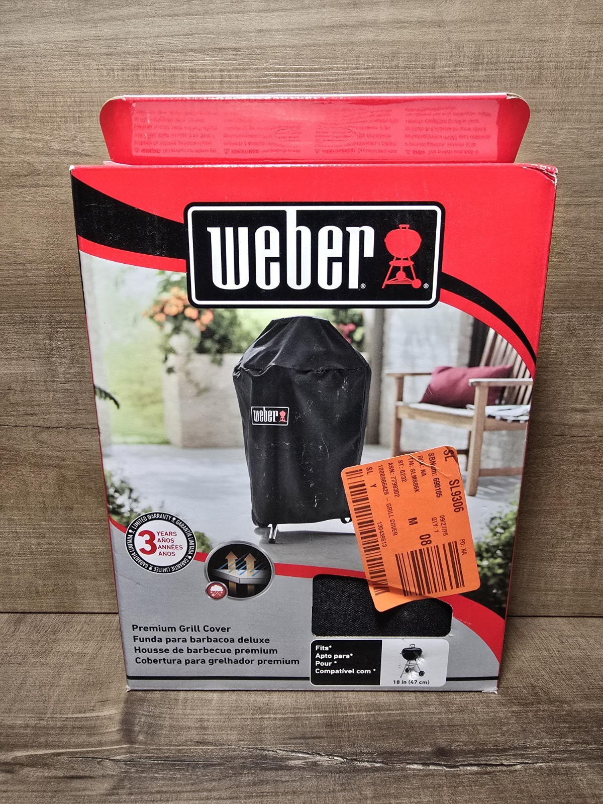 NEW Weber 7148 Premium Grill Cover for 18" Kettle Grills 32.
