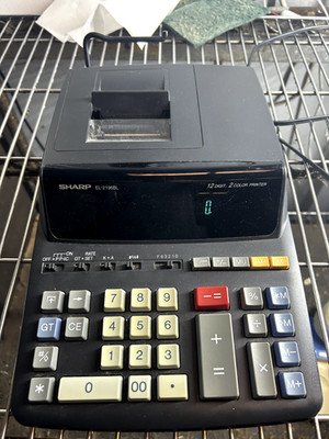 Sharp EL2196BL Two-Color Printing Calculator Black/Red Print 3.7 Lines/Sec