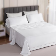 Deep Pocket California King Sheet Set, 100 Organic Viscose Derived from Bamb...