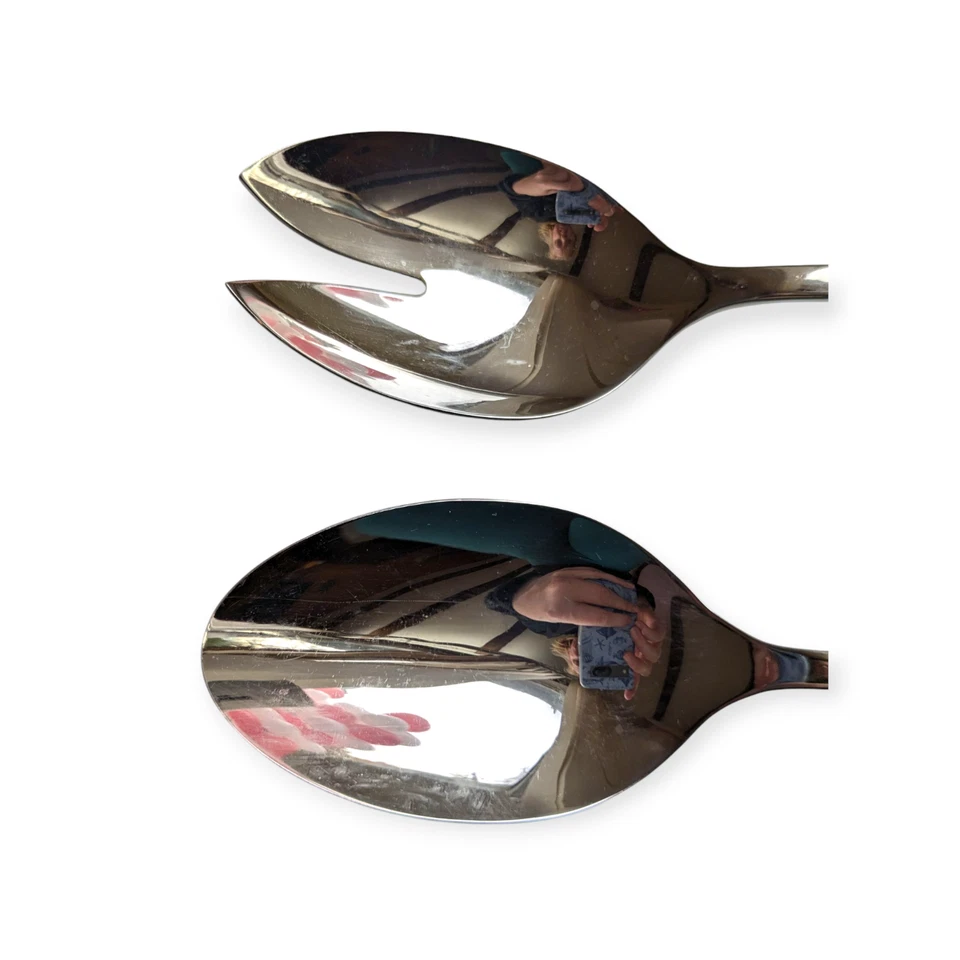 Salad Serving Fork and Spoon Set WMF Cromargan Stainless Steel Flatware 11.5" - Image 4 of 4