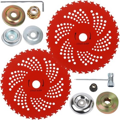 9'' X 36 Teeth Carbide Tipped Blades with Universal Adapter Kit, for Brush Cutter