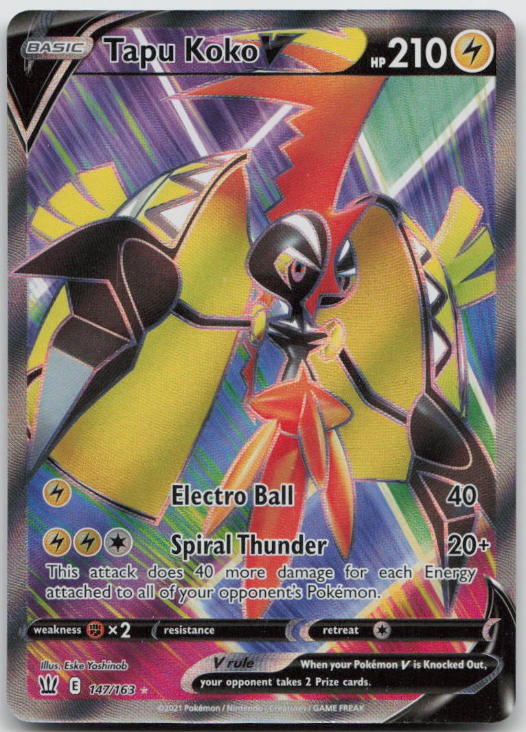 Tapu Koko V (Full Art) 147/163 SWSH05: Battle Styles Holo