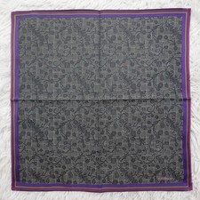 GIANNI VERSACE Jacquard Gray Cotton Mini Scarf Pocket Square 19" X 19.5" Q42