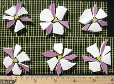 6 Purple Daisy Mosaic Tile Set-Broken Cut China Plate Tiles For DIY Projects