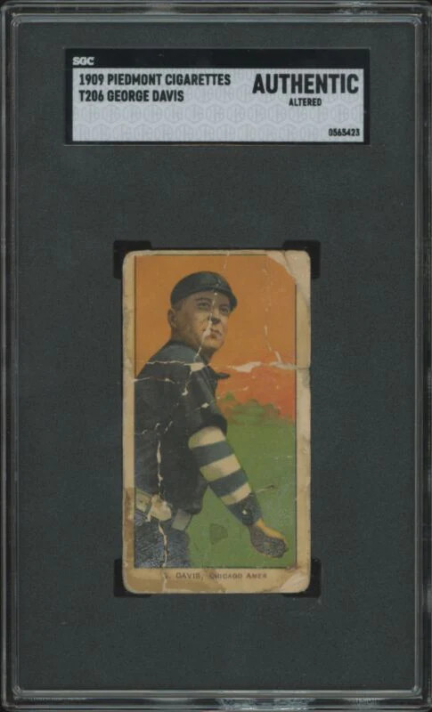 1909 T206 GEORGE DAVIS POOR PIEDMONT 150 HOF SGC A BASEBALL CHICAGO WHITE SOX