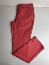 Tommy Hilfiger Chino Pants Straight Fit Casual Flag Logo Women Size 2 Coral