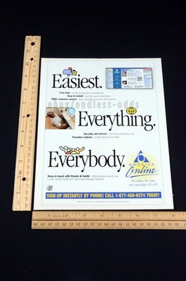 2000 AOL America Online Internet E-mail Magazine Page Print Ad Poster 2000s Y2K
