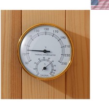 Elegant 2-in-1 Sauna Thermometer Hygrometer for Ideal Relaxation - Gold Finish