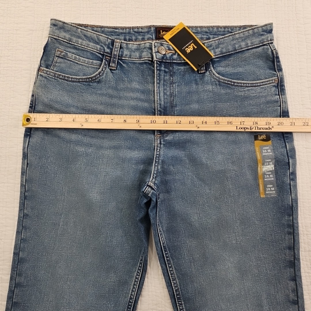 Lee Legendary Jeans Women's 16 (36x28) Med Wash 90's Taper Mid Rise NEW Stretch thumbnail 11