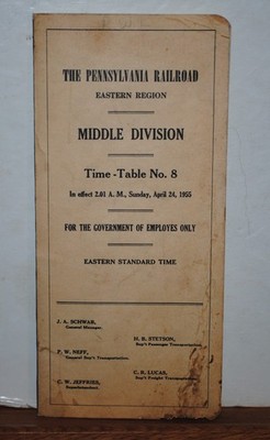1955 PRR MIDDLE Div ETT #8 W/GOs