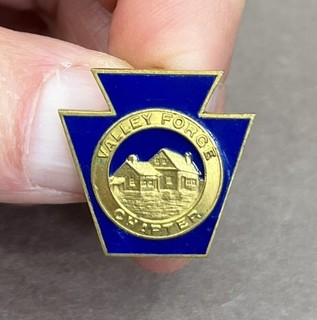 Vintage DAR Daughters American Revolution Valley Forge Chapter Enamel Pin GF?