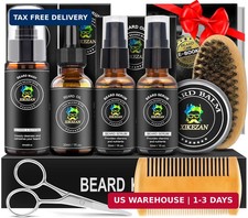 Beard Kit for Men Grooming Care Set w/2 Birthday Gifts for Men Him Dad Husband