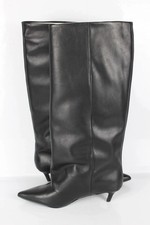 Steve Madden Women's Luca Boots Pull On Heels Black Leather SF2973
