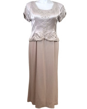 Mon Cheri Montage Formal Dress Gown Size 16 Color Stone Mother of Bride 2 pc.