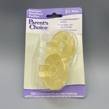 Parent's Choice Pacifiers One-Piece 3 Months Silicone Vintage 2004 Soothie
