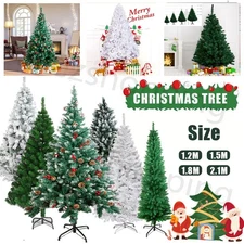 4FT 5FT 6FT 7FT Spruce Realistic Artificial Holiday Christmas Tree w/Metal Stand