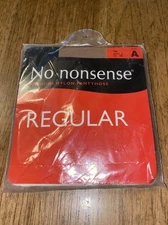 New No Nonsense Regular Nylon Leg Reinforced Toe Pantyhose, Size A Tan