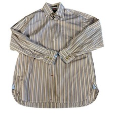 Tommy Hilfiger 80s 2 Ply Cotton Long Sleeve Button Up Shirt multi color Men's XL