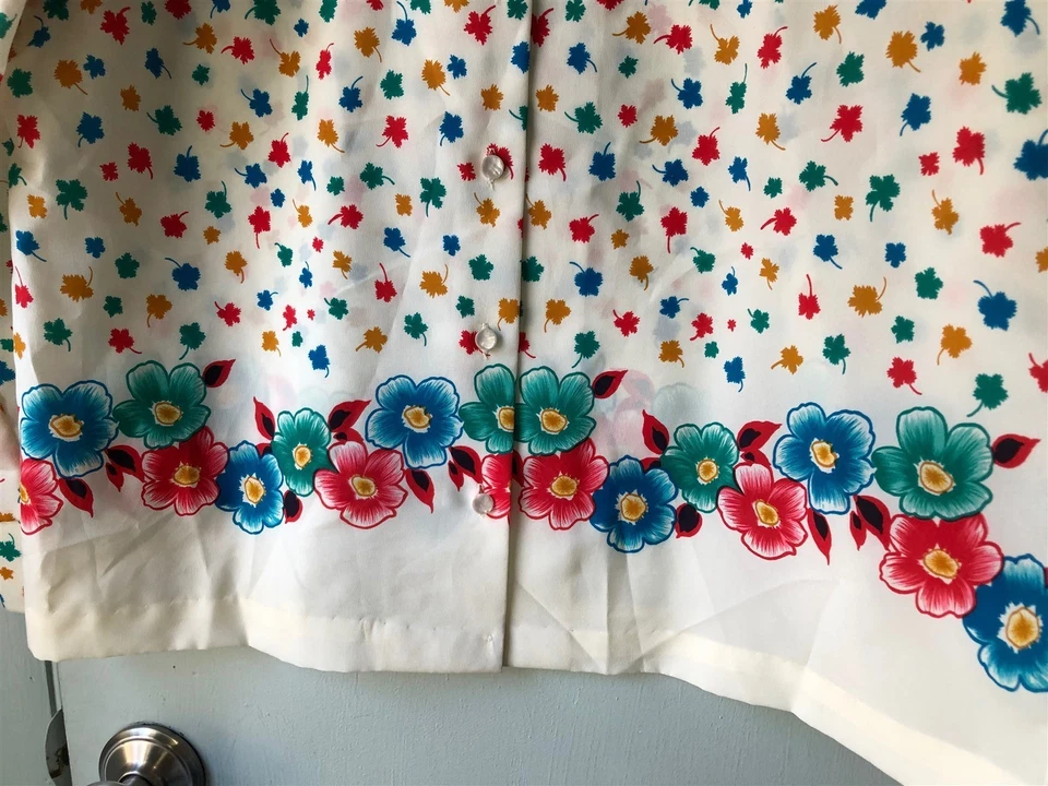 Blusa Vintage Lanvin Paris Nueva York Mod Floral Hibisco Tropical Foto 3 de 4