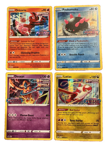 Pokemon 4x Black Star Promos Holo Fusion Strike Prerelease - Latias SWSH171, etc