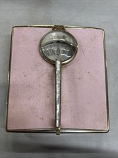 Vintage Mid Century Modern Pale Pink Bathroom Scale Bubble Glass Detecto SEE
