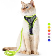 Cat Harness and Leash Set Escape-Proof Adjustable Vest with Reflective Trim