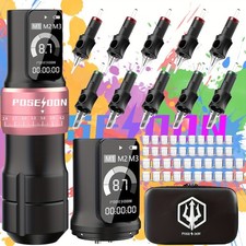 POSEIDON Wireless Tattoo Pen Kit 2.4-4.2mm Stroke 2300mAh Digital Screen