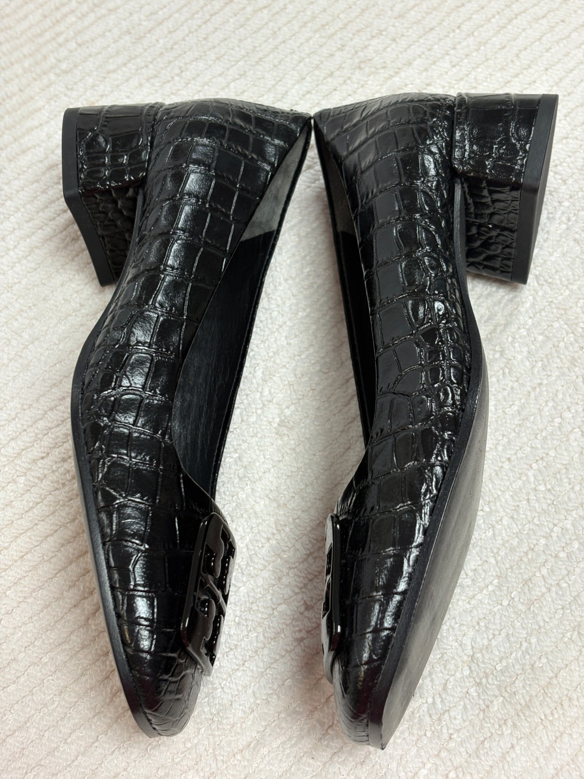 NEW-Tory Burch-Women Black crocodile leather heel shoes.139657-Sz-5.5M.Vietnam thumbnail 8