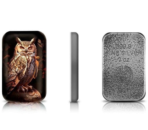 2025 Germania Mint Athena's Owl 2oz 9999 Cast Bar Mintage 300 #102 - Picture 4 of 5
