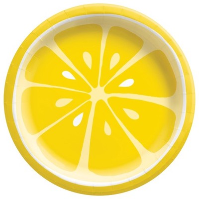 Tutti Frutti Lemon Fruit Summer Luau Theme Party 6.75'' Paper Dessert Plates
