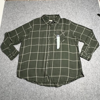 Magellan Outdoors Womens Willow Creek Boyfriend Fit Long Sleeve Plaid Size XL
