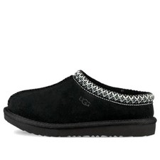 Ugg Tasman II 1019066K-BLK Slippers Kids Black Suede Round Toe Slip-On GUG273