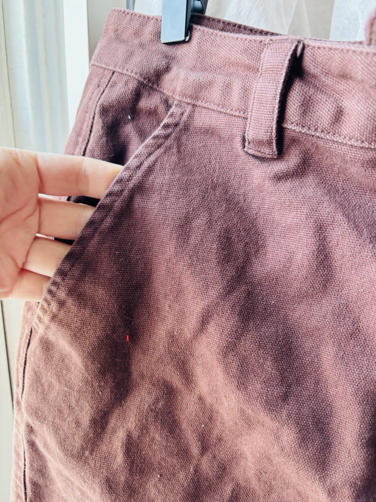 Pendleton Brown Canvas Button Front Skirt Size 10… - image 3