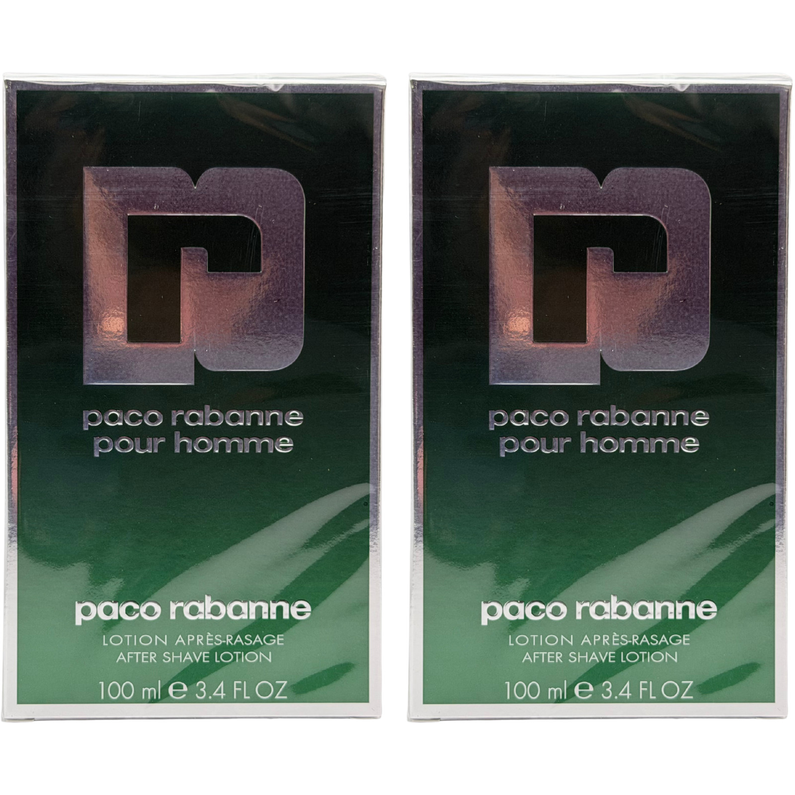Paco Rabanne Pour Homme Aftershave Lotion 100ml | New, Boxed & Sealed - 2 Pack
