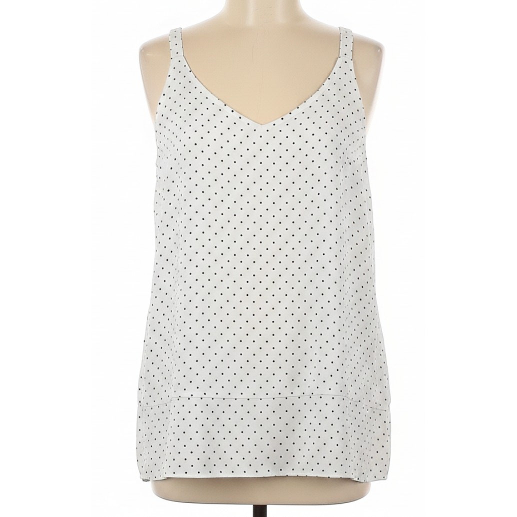 Chicos Tank Top Women Plus Size 20 / 22 White Black Polka Dot